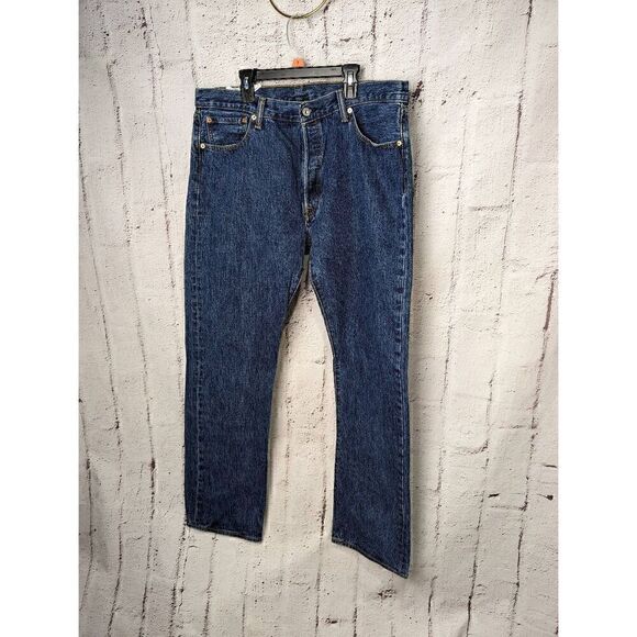 Levi's 501 Jeans 36x34 Blue‎ Pants Button Fly Medium Wash Work Mens - Picture 1 of 7